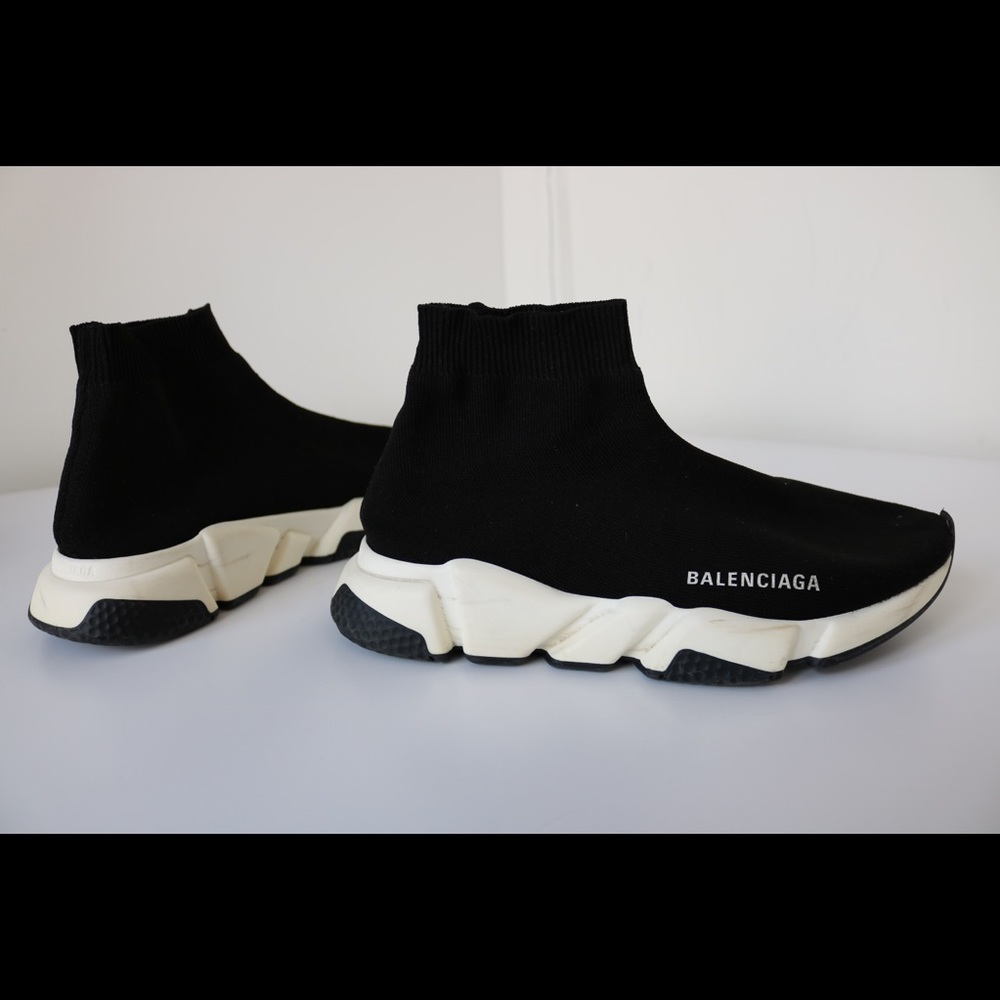 Balenciaga Women's Speed Knit High Top Sneakers Black